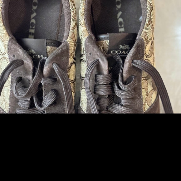 New Coach Women’s Signature Jacquard Leather Suede Designer Running Sneakers - Picture 11 of 13
